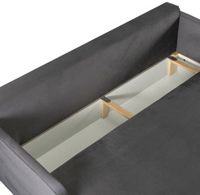 Sofa Rozkładana z Funkcją Spania VIVO Dwuosobowa Szara Glamour do Salonu