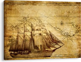 Obraz - Stara mapa (70x50 cm)