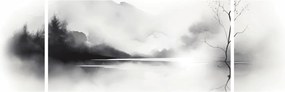 Obraz - Malowany tuszem krajobraz (170x50 cm)