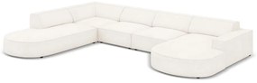 Beżowy narożnik (lewostronny) z materiału bouclé Jodie – Micadoni Home