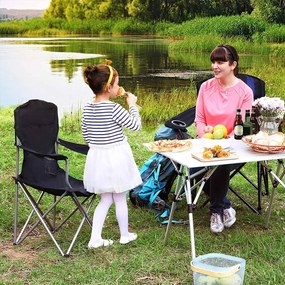 Krzesła kempingowe NOMAD, zestaw 2 szt., czarny SongmicsHome