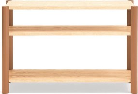 Ceglasty/w jasnym naturalnym kolorze regał w dekorze dębu 126x84x43 cm Bona – Teulat