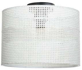 Kremowa lampa sufitowa z tekstylnym kloszem ø 30 cm Goza – Squid Lighting