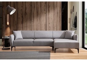 Jasnoszara sofa narożna Belissimo, narożnik prawy – Balcab Home