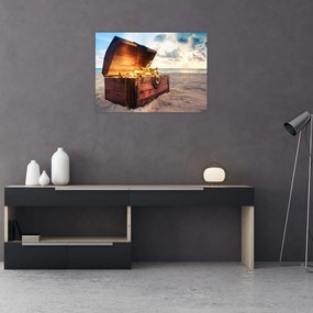 Obraz na szkle - Skarb na plaży (70x50 cm)