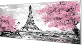 Szklany Panel Wiosna w Paryżu pod Drzewami