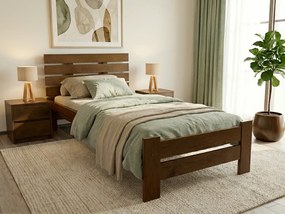 Łóżko PARIS podwyższone 90 x 200 cm, dąb Stelaż: Ze stelażem listwowym rolowanym elastycznym, Materac: Materac Sommera