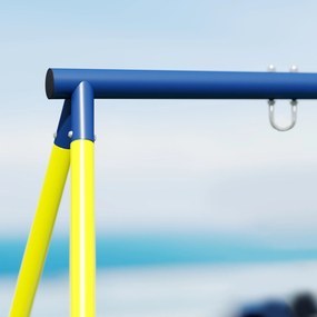 AIYAPLAY Metalowa huśtawka do 150 kg, huśtawka dla dzieci z ramą w kształcie litery A, 260 x 160 x 178 cm, niebieska | Aosom PL