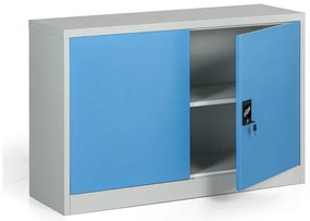 Metalowa szafa, demontowana, 1 półka, 1200 x 800 x 400 mm, niebieski