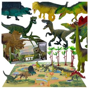 Woopie zestaw figurki dinozaury 16 el. + mata + kuferek