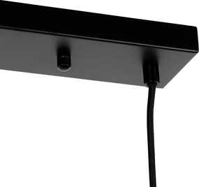 Lampa wisząca czarna z dymionym szkłem prostokątnym 3-światłowa - Ayesha