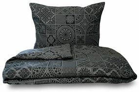 Kvalitex Bawełniana pościel Tokyo czarny, 140 x 200 cm, 70 x 90 cm