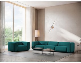 Turkusowa aksamitna sofa 228 cm Ekahi – Makamii