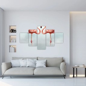 Obraz dwóch flamingów (125x70 cm)