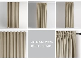 Brązowa/beżowa aksamitna zasłona częściowo zaciemniająca (dimout) 140x270 cm Pleat – Restilo