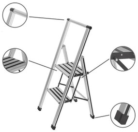 Aluminiowa drabina, 2-stopniowa, WENKO