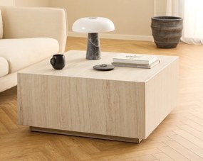 Kwadratowy stolik kawowy Dice Actona 90x90 cm, imitacja trawertynu