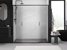 Mexen Exo drzwi prysznicowe podwójne rozsuwane 170 cm, transparent, czarne - 8152-170-000-70-00