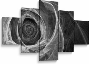 Obraz - Abstrakcyjna róża czarno-biała (125x70 cm)