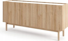 Stylowa Komoda BOHA, Dąb Riviera, 144x68x37 cm, blat Marmur Bianco