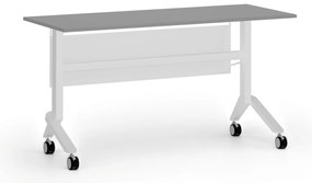Mobilny stół PRIMO MOVE, 140x60 cm, biała podstawa, grafit