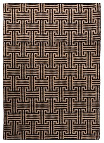 Czarno-naturalny dywan z mieszanki juty tkany ręcznie 200x290 cm Meander Jute – Flair Rugs