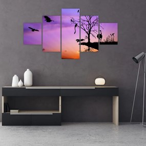 Obraz - Sylwetki zwierząt (125x70 cm)