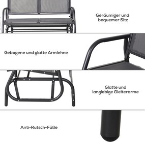 Outsunny ławka bujana huśtawka ogrodowa ławka ogrodowa krzesło bujane ławka parkowa czarna