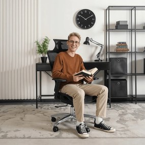 Fotel Biurowy Ergonomiczny Obrotowy ROYAL Czarny Nowoczesny