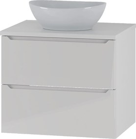 Biały Zestaw do Łazienki 60cm Szafka z Blatem Umywalka Etna