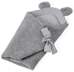 Szary rożek niemowlęcy sztruksowy 35x65 cm – Meowbaby