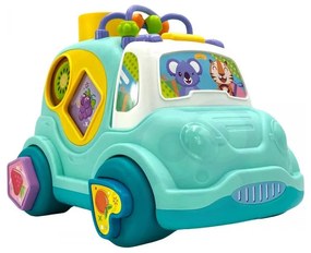 Woopie baby interaktywny samochodzik muzyczny sorter montessori niebieski