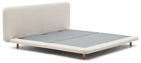 Beżowe tapicerowane łóżko dwuosobowe 160x200 cm Odum – Kave Home