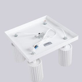 Plafon czteropunktowy KARBON 4 biały kwadratowy SOLLUX  LIGHTING