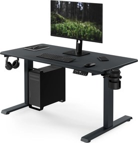 Biurko elektryczne z regulacją wysokości ergonomiczne antracytowe,1200x600 mm: ARIA