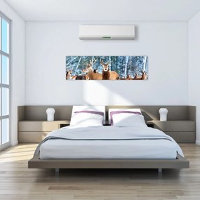 Obraz - Stado jeleni (170x50 cm)