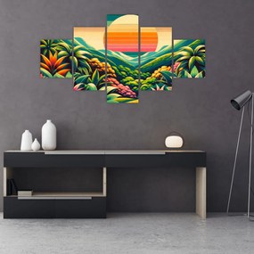 Obraz - Kolorowy zachód słońca (125x70 cm)