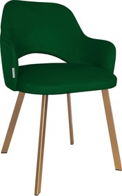 Krzesło Milano tkanina Welur noga metalowa : Kolor nogi - Złota profil, Kolor tkaniny - VELVET - MG25, Typ siedziska - Siedzisko stałe