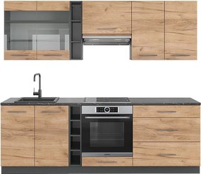 Aneks kuchenny złoty dąb power/antracyt 235x46x81.6 fame-line