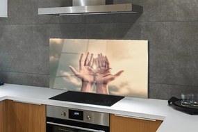 Szklany Panel Ręce Wzniesione ku Niebu