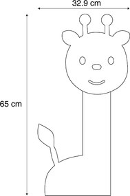 Dziecięca lampa ścienna beżowa z LED z 3-stopniowym ściemnianiem - Gigi Żyrafa