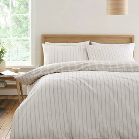 Beżowa bawełniana pościel dwuosobowa 230x220 cm Ashford Stripe – Bianca