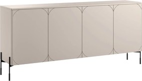 Komoda Sonatia 200 cm czterodrzwiowa - kaszmir / nogi czarne