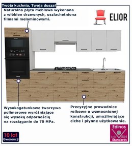 Meble kuchenne dąb artisan + biały L5-M68