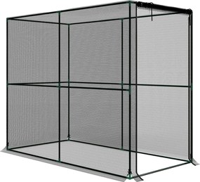 Outsunny Klatka na owoce, siatka ochronna z drzwiami na zamek błyskawiczny, ochrona przed ptakami, owadami i małymi zwierzętami, czarna | Aosom PL