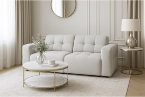 Sofa Bergamo 2-osobowa, tkanina Raven 6 jasnoszara – 204×102×70 cm