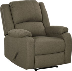 HOMCOM Fotel Relaksacyjny, Funkcja Leżenia i Podnóżek, Regulowany, do 150 kg, Stelaż Stalowy, 90 x 96 x 98 cm, Brązowy