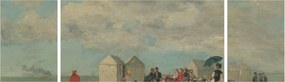 Obraz - Eugène Boudin, Beach Scene, reprodukcje (170x50 cm)