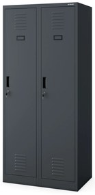Szafka ubraniowa pracownicza czterokomorowa antracytowa, 800x1800x500 mm: KACPER