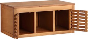 Szafka łazienkowa wisząca z drewna akacjowego z pojedynczą umywalką - 90 cm - PENEBEL